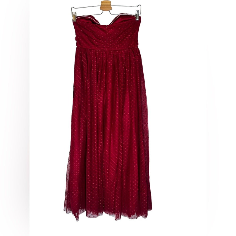 Lulu's Red Strapless Midi Dress - Picture 6 of 15